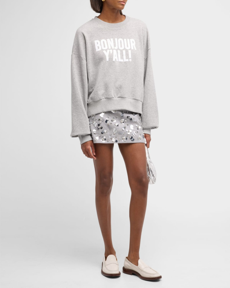 Cinq à Sept Bonjour Y'all Drop-Shoulder Cotton Sweatshirt outlook