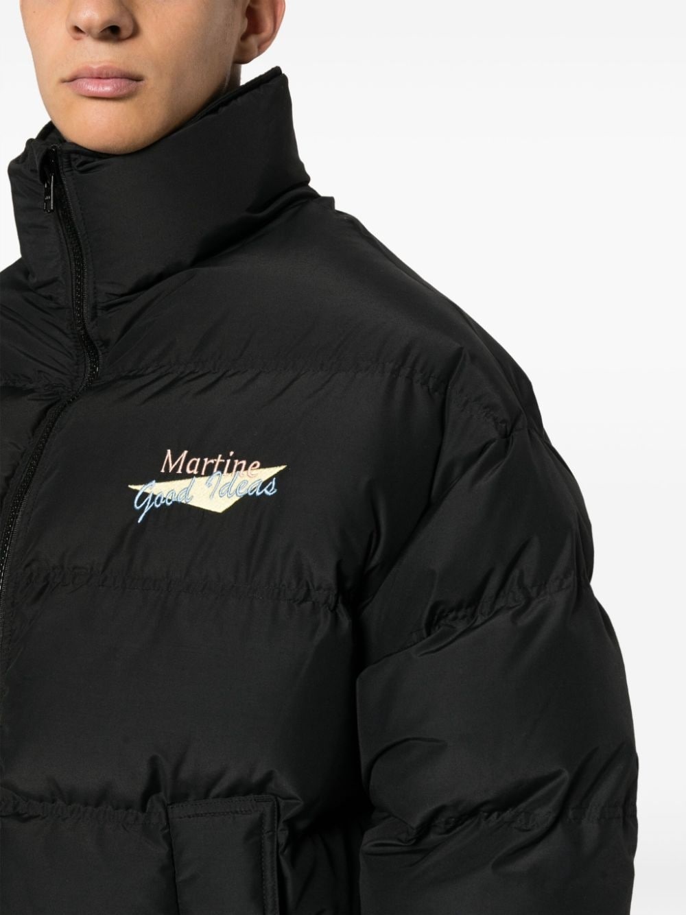 logo-embroidered padded jacket - 5