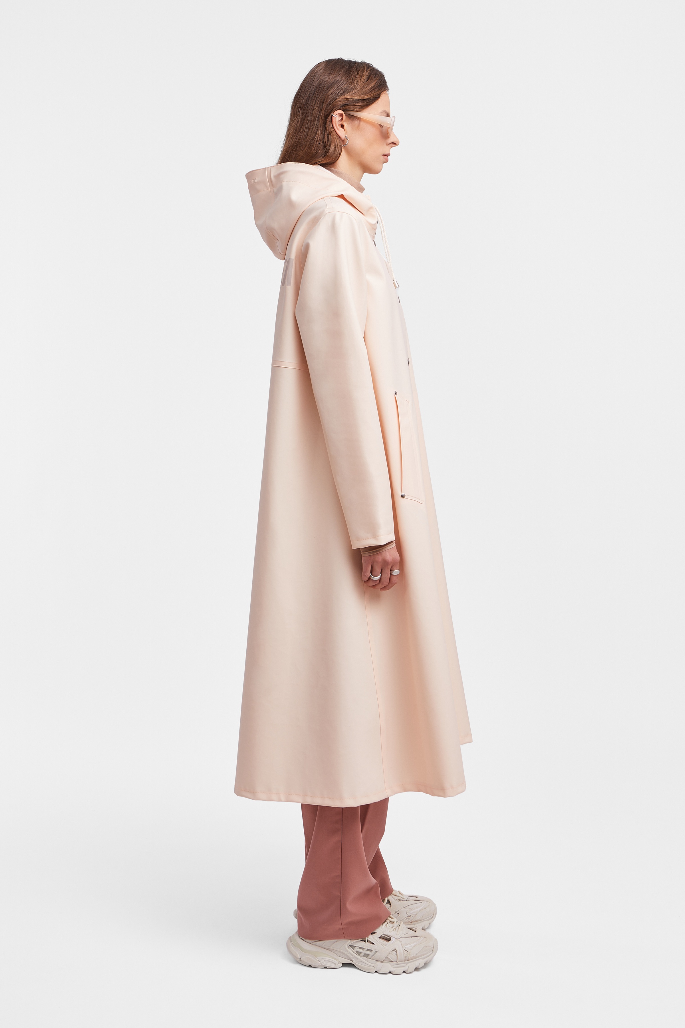 Mosebacke Long Print Raincoat Peach - 3