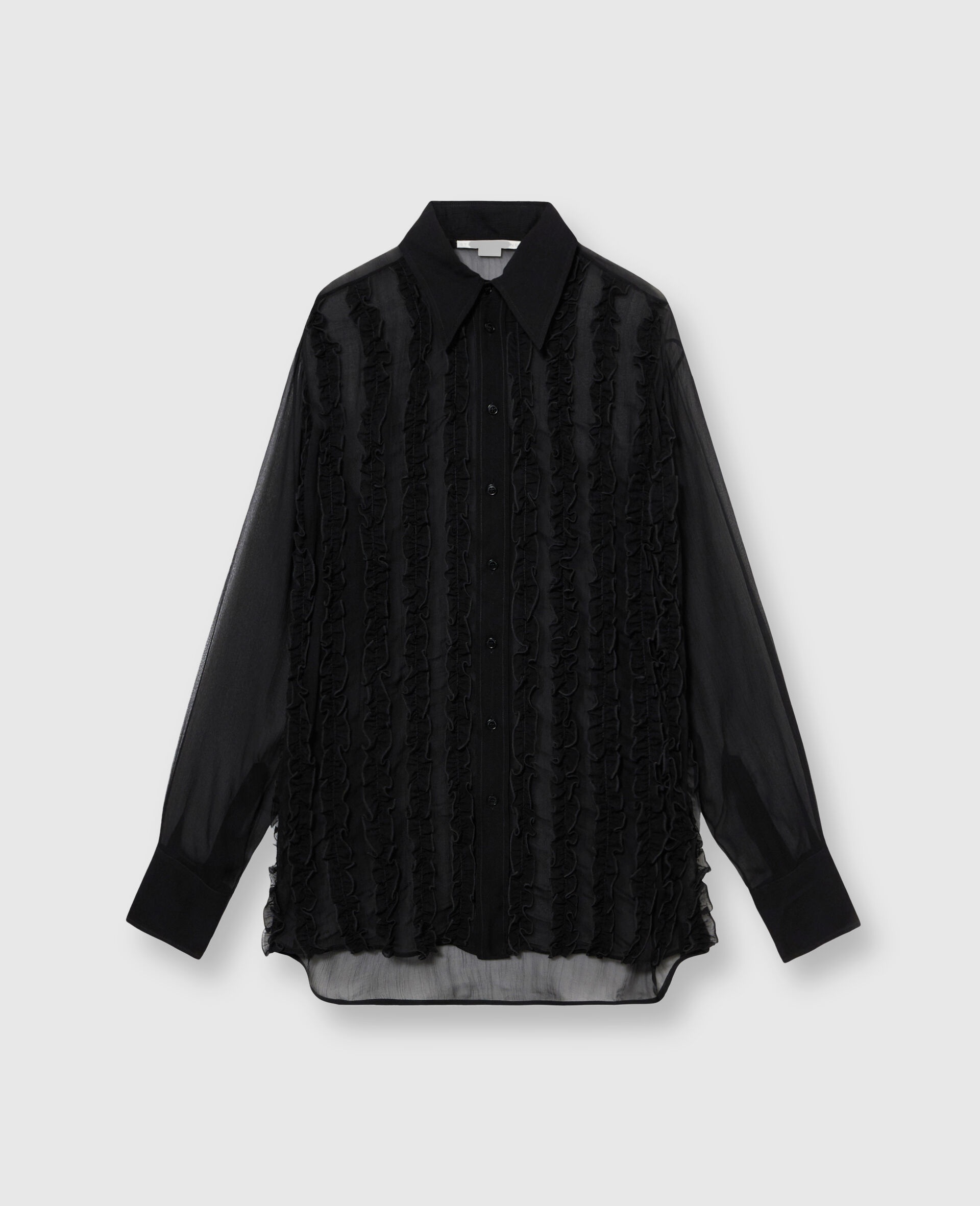 Sheer Ruffled Chiffon Shirt - 1