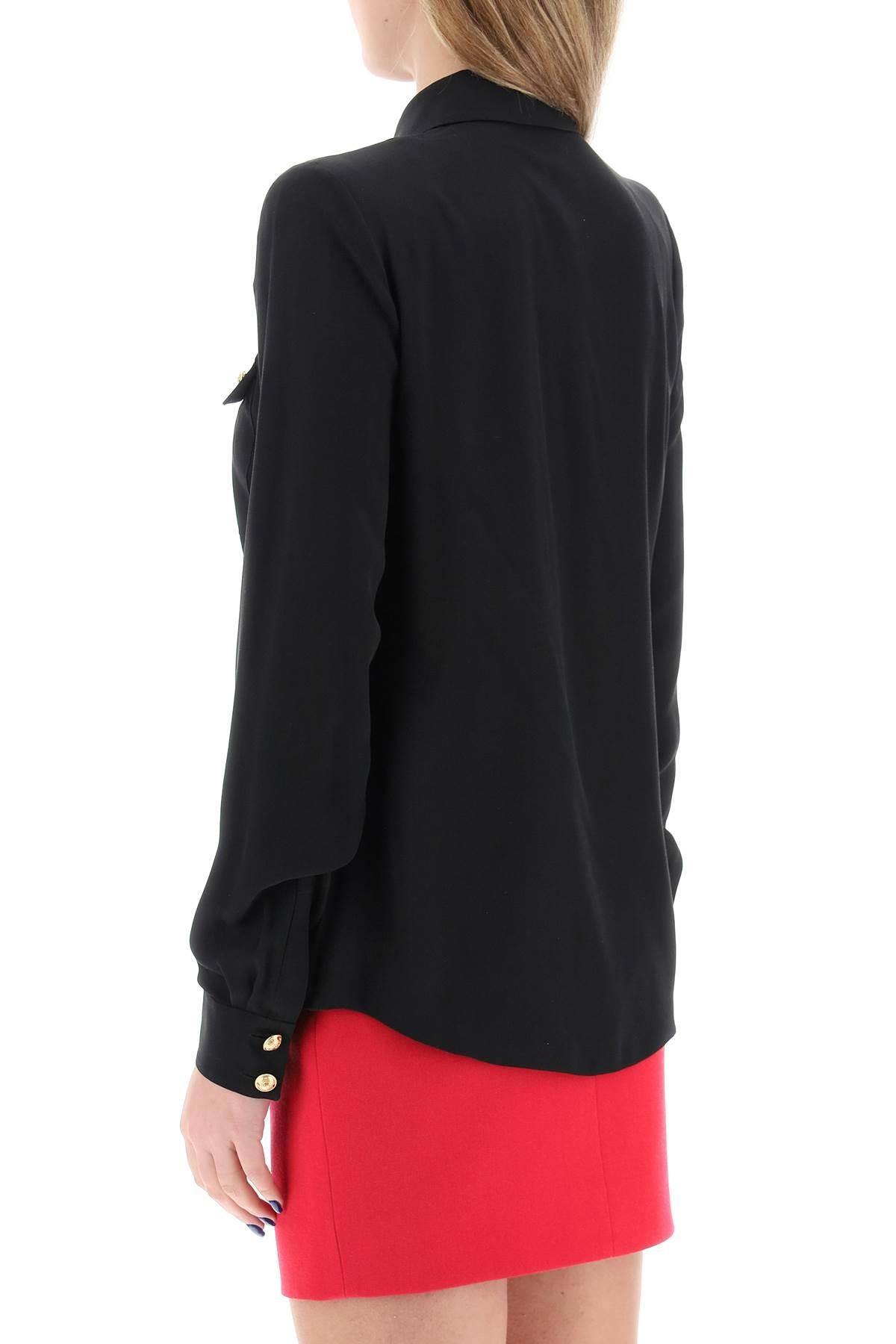 Balmain Silk Shirt With Padded Shoulders - 4