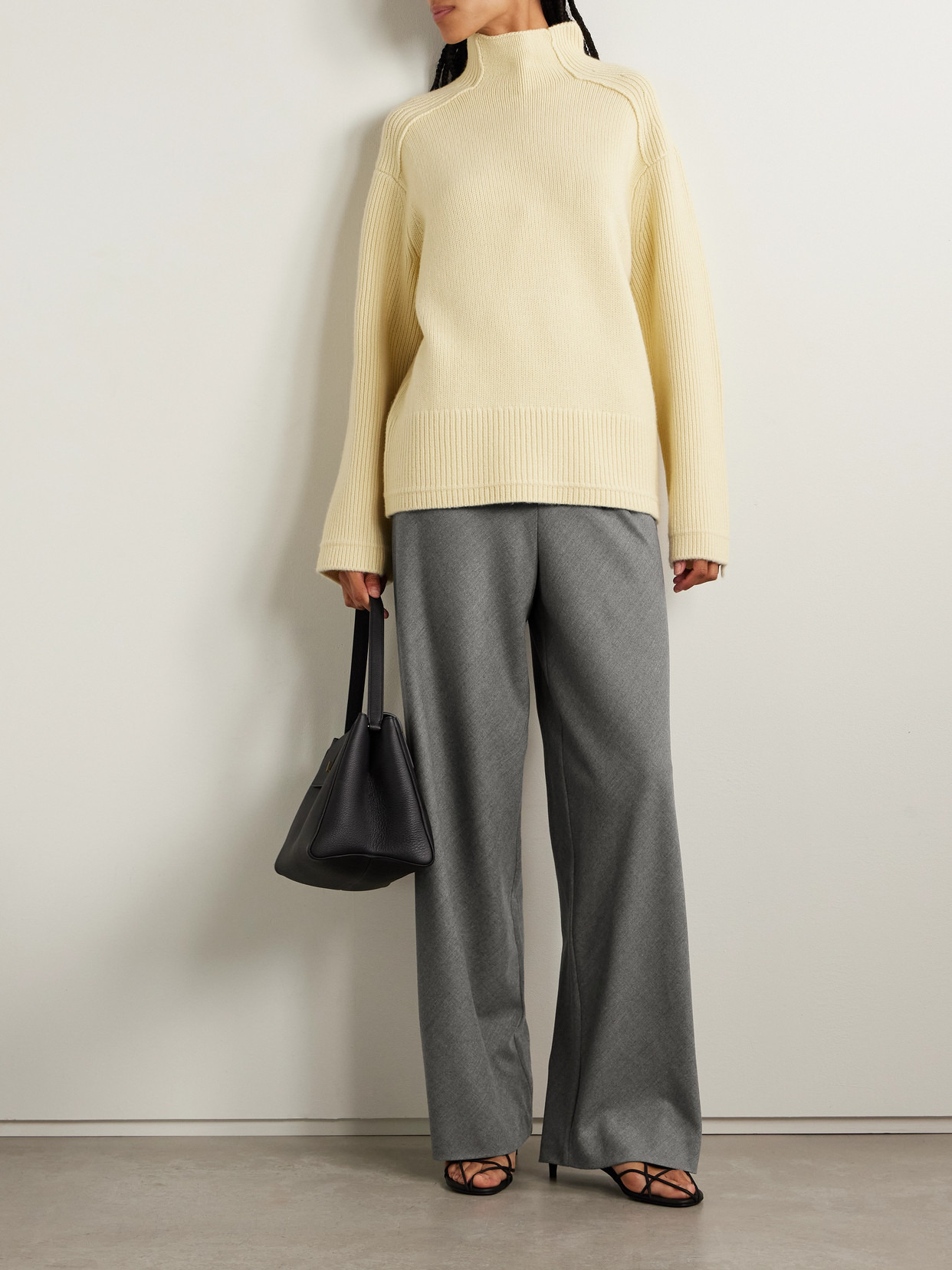 Wool-blend Flannel Wide-leg Pants - 2
