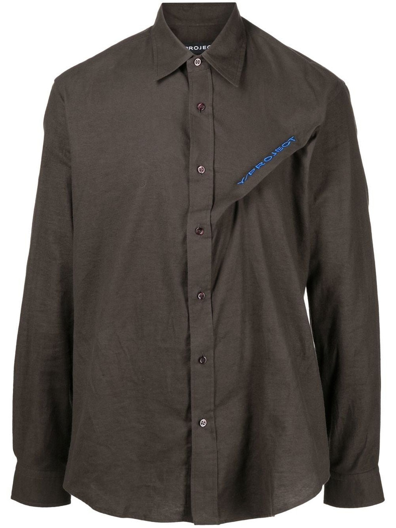 long-sleeve button-fastening shirt 1