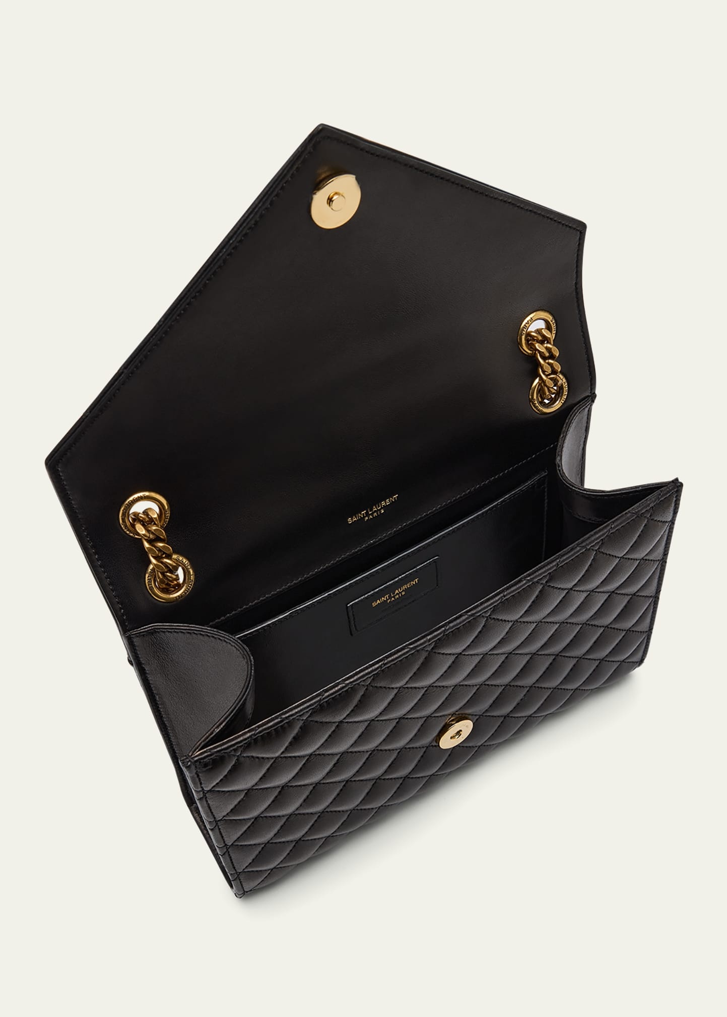 Envelope Triquilt Medium YSL Shoulder Bag in Smooth Quilted Leather - 4