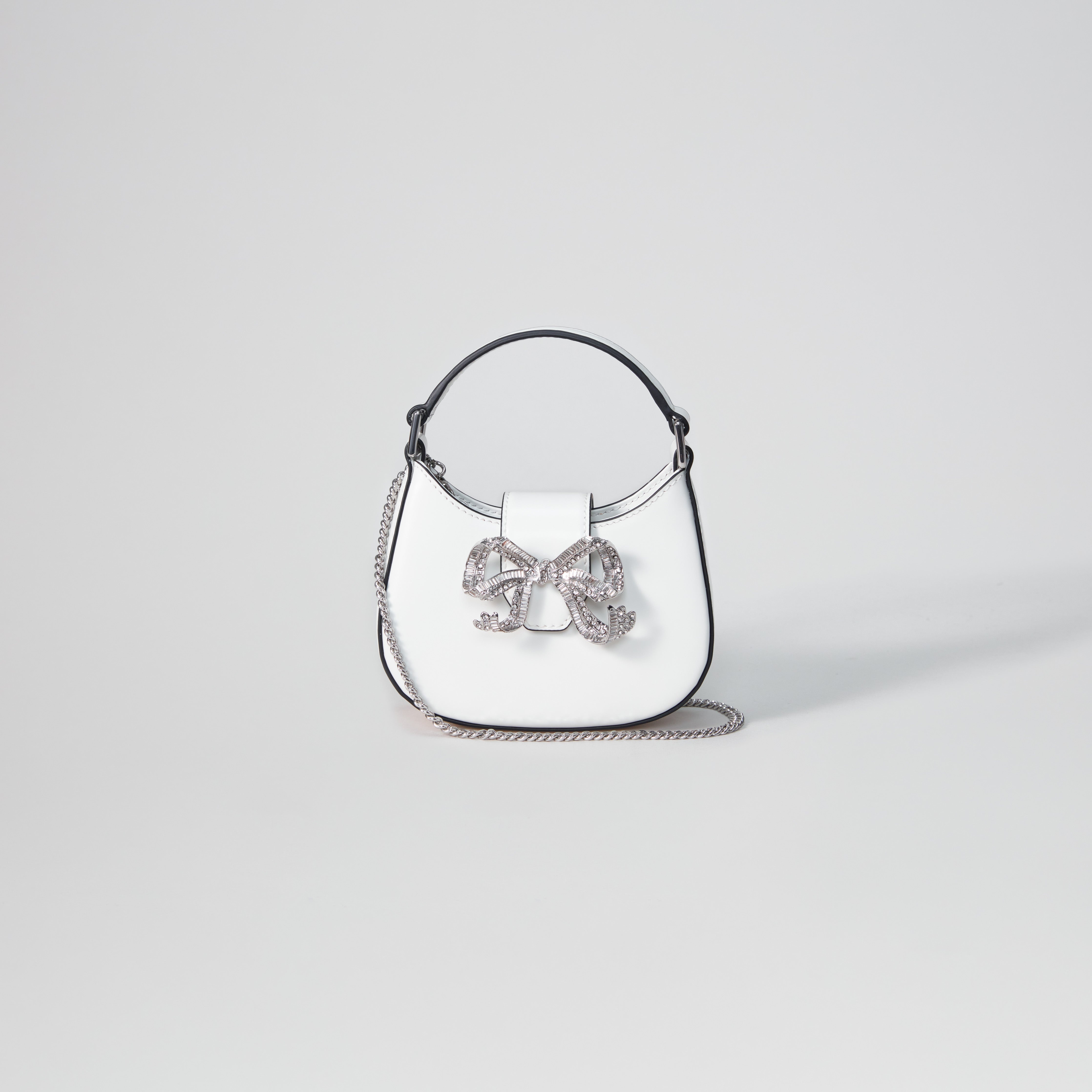 White Crescent Bow Micro Bag - 4