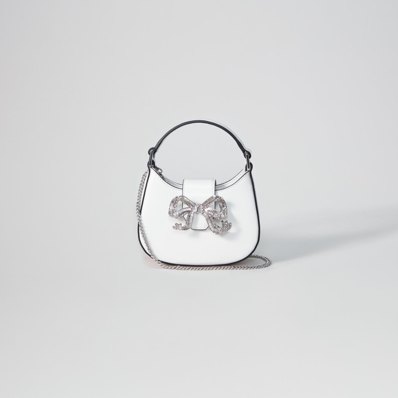 White Crescent Bow Micro Bag 4