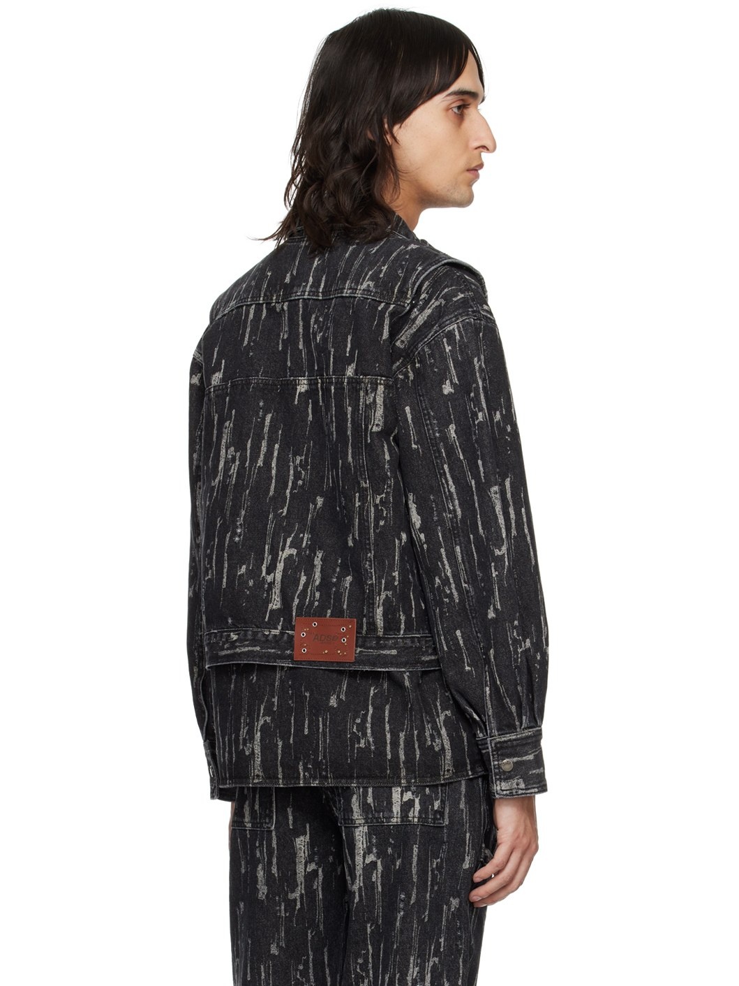 Black Layered Denim Jacket - 3