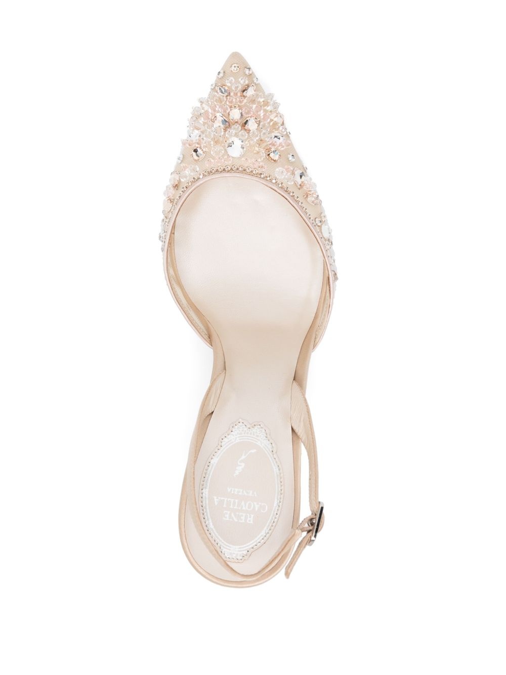 90mm bead-embellished slingback pumps - 4