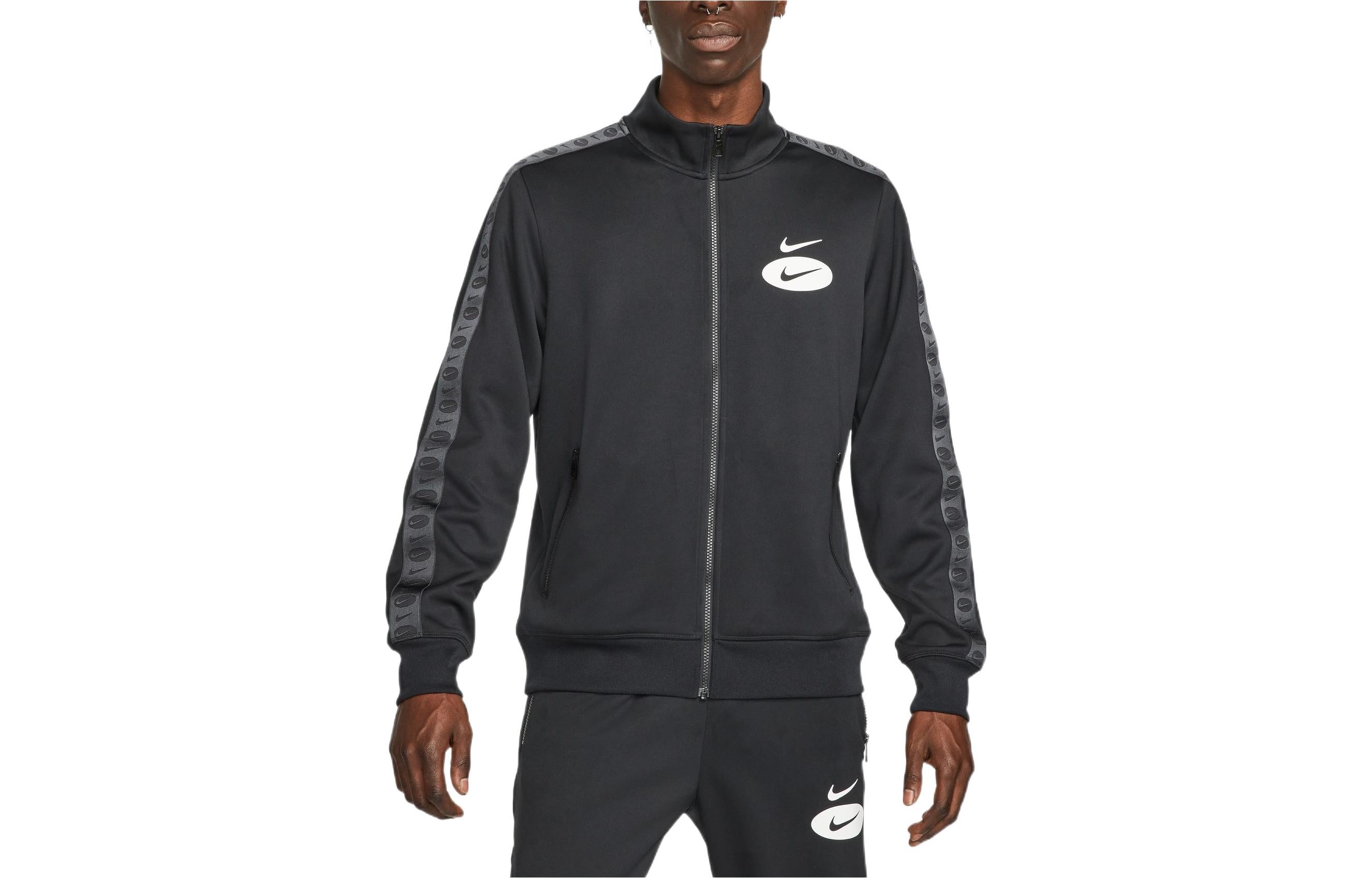 Nike Sportswear Swoosh League Logo Hoodie 'Black White' DM5474-010 - 3