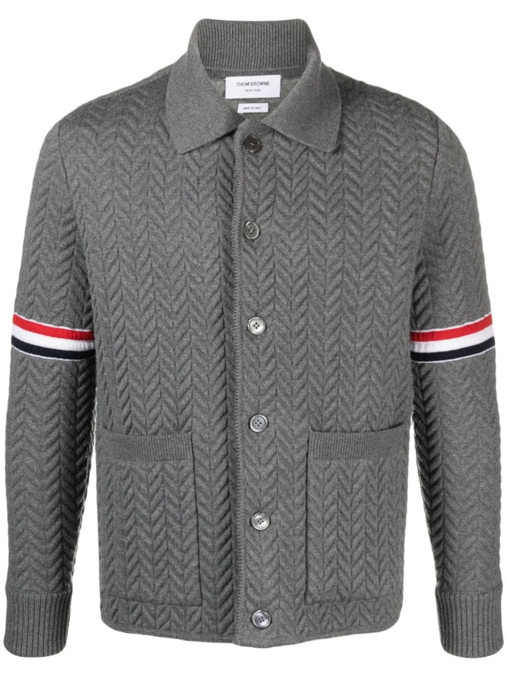 herringbone-quited work jacket - 1