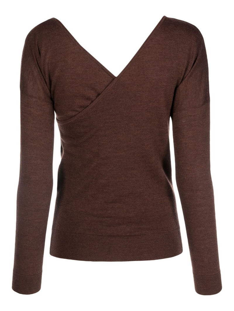 CO crossover-neck fine-knit jumper outlook