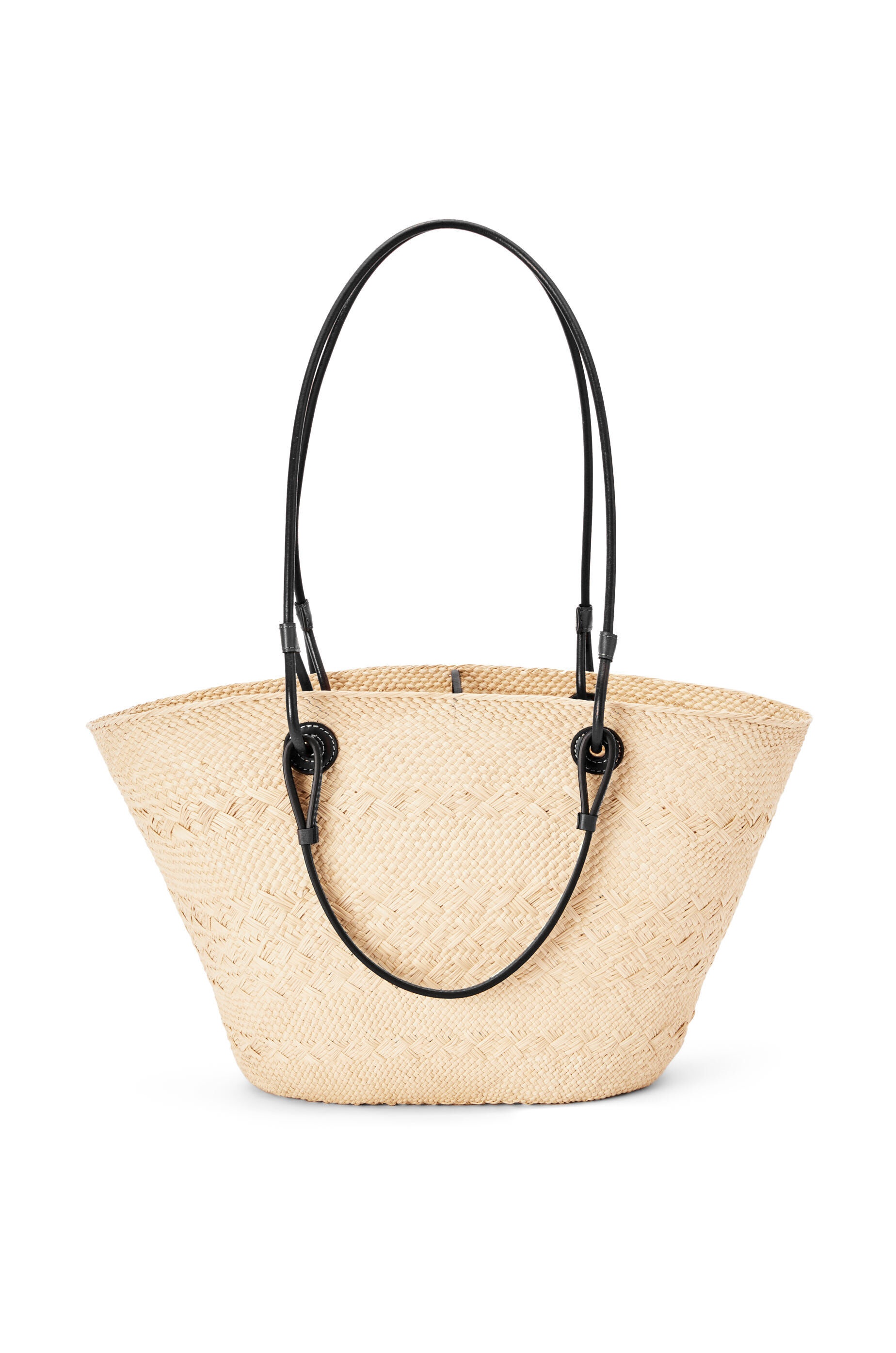 Anagram Basket bag in iraca palm and calfskin - 4