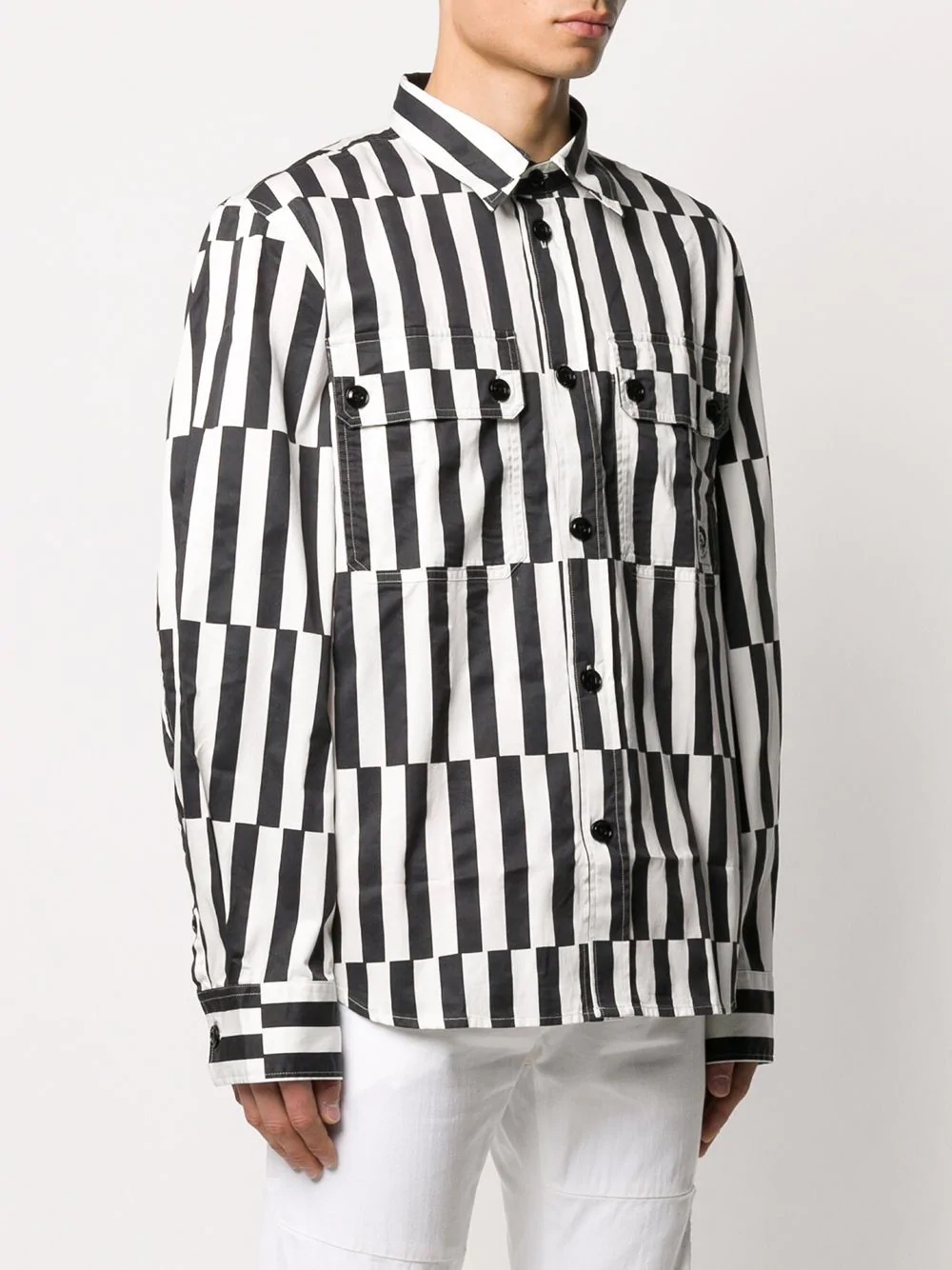 Gabardine optical striped shirt - 3