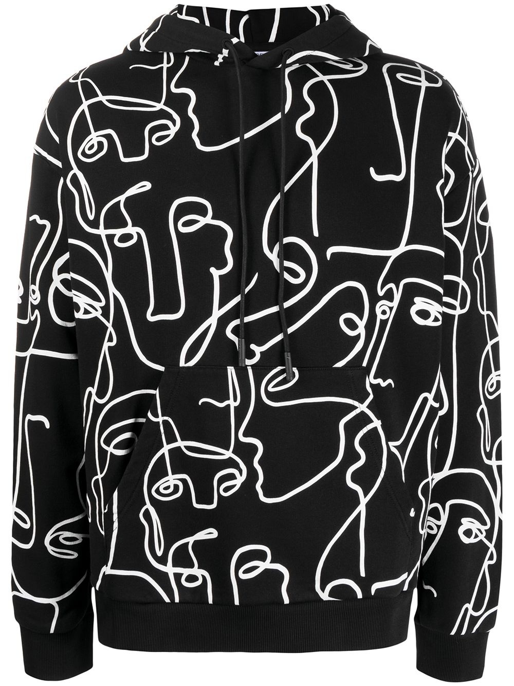 all-over Faces print hoodie - 1