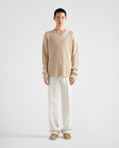 Prada Cashmere and linen V-neck sweater outlook