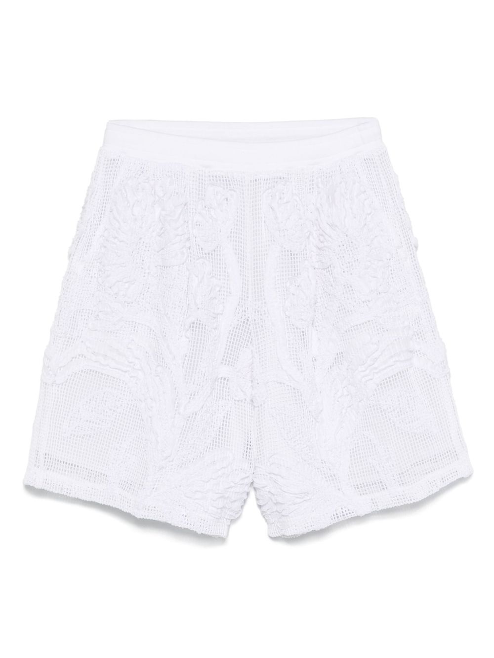 embroidered mesh shorts - 1