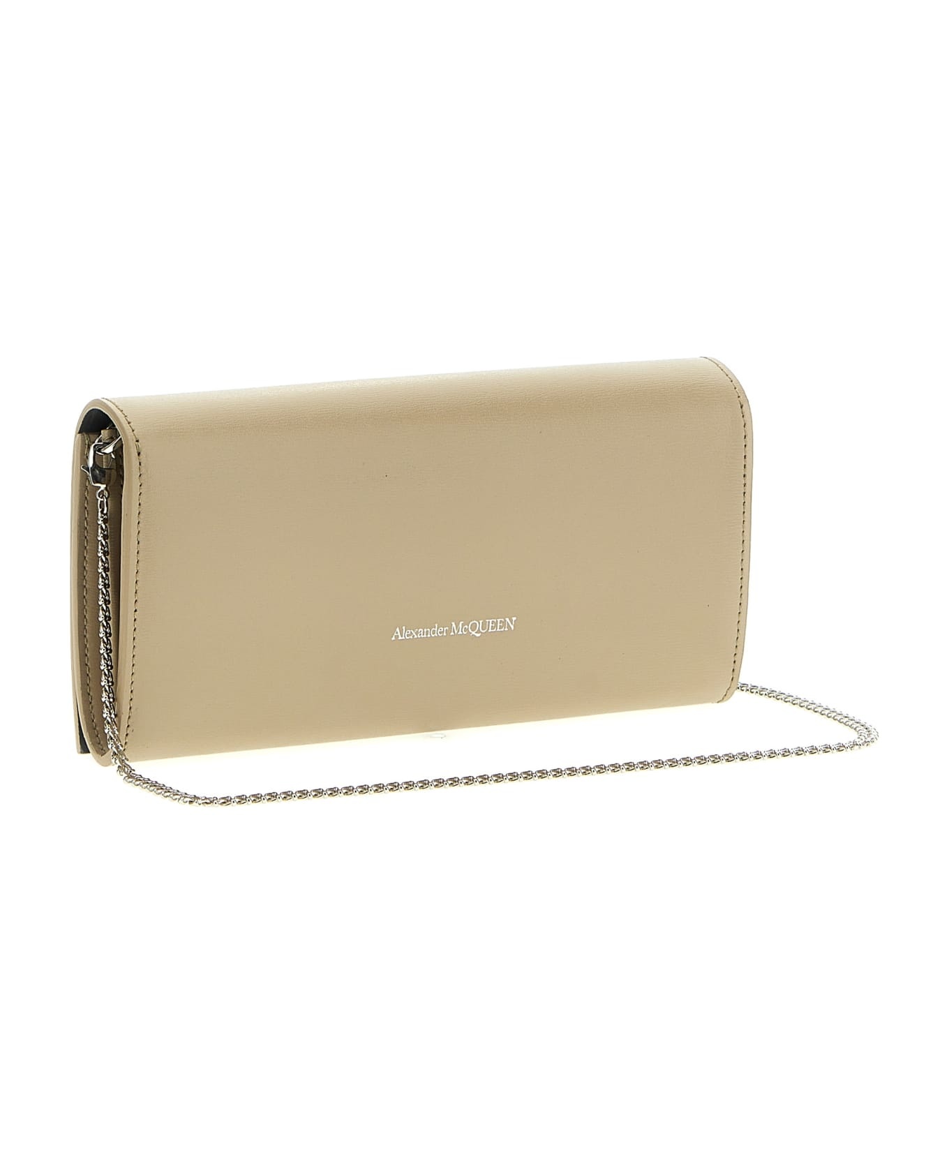 Camel Beige Chain Wallet In Leather - 2