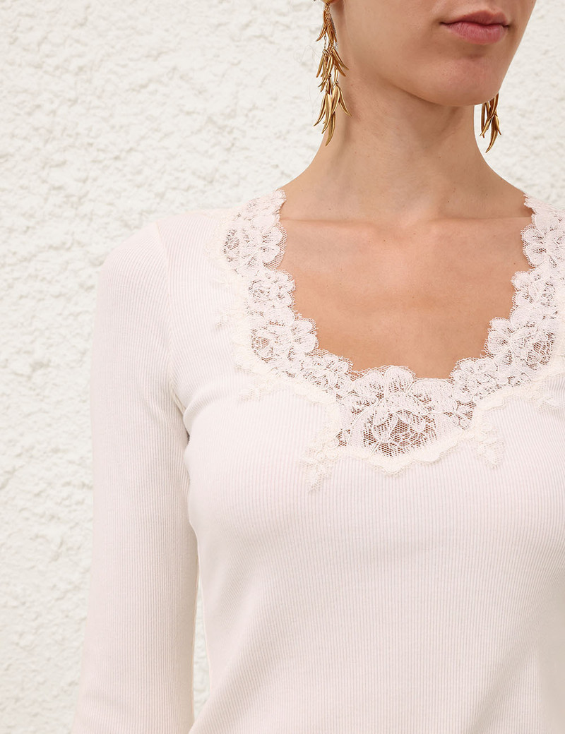 LACE TRIM TEE 5