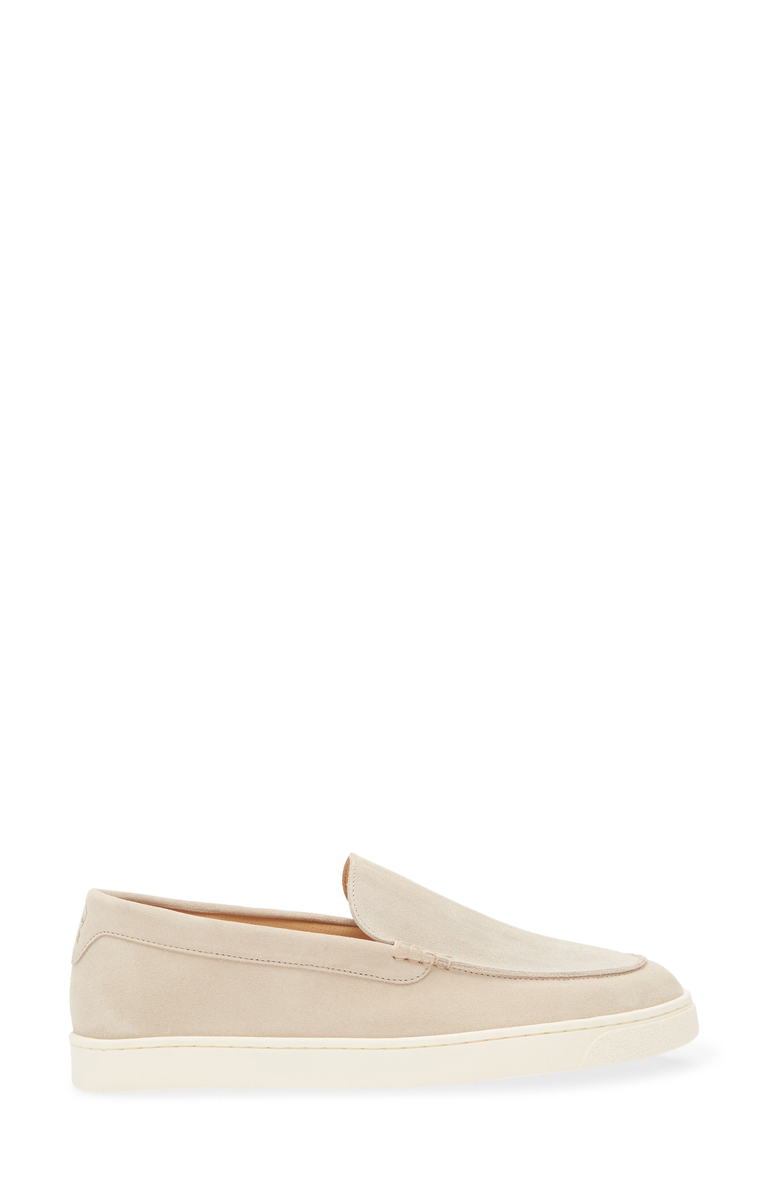 Brunello Cucinelli Chevron Embossed Suede Loafer in Beige at Nordstrom - 3