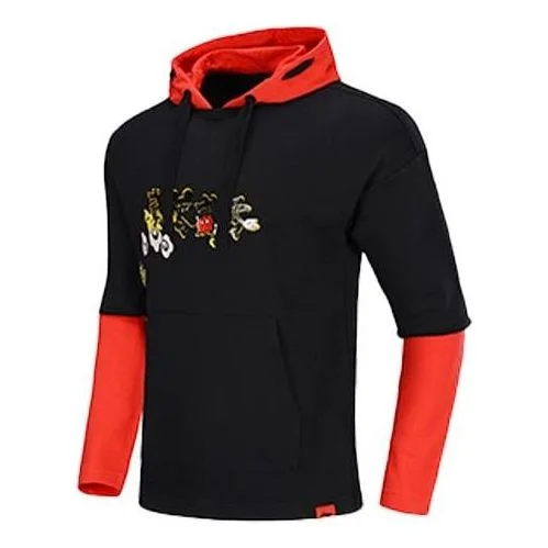 Li-Ning x Disney Loose Apricot Hoodie 'Black Red' AWDQ133-1 - 1