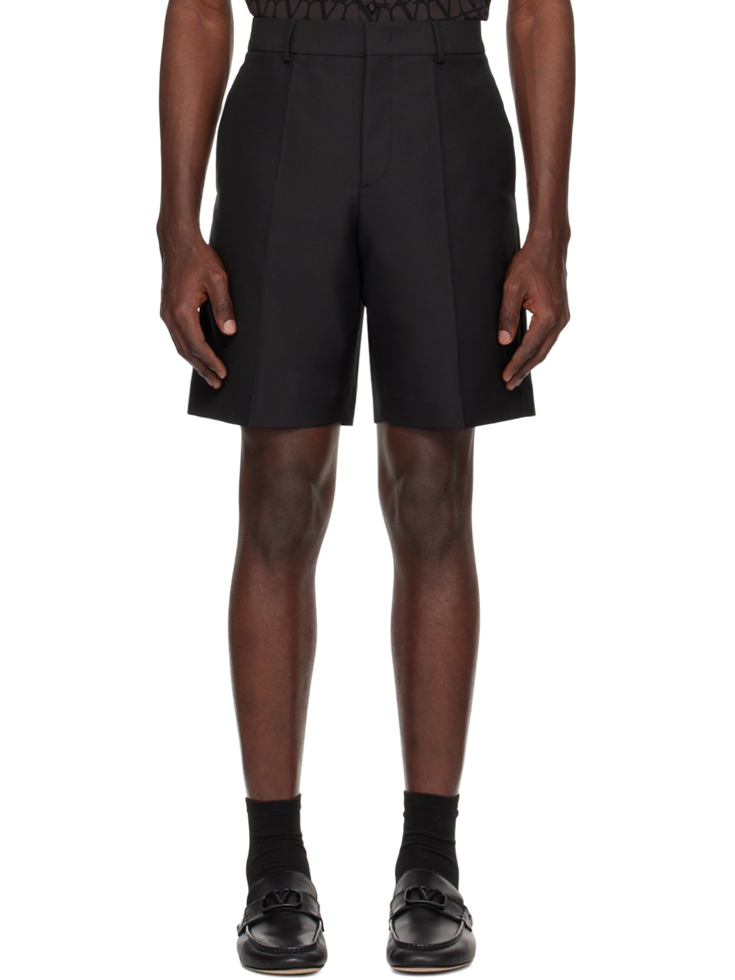 Black Creased Shorts - 1