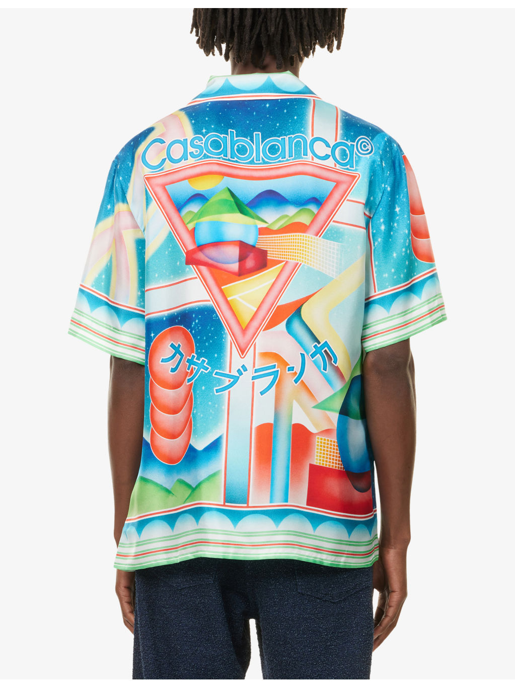 Cuban-Collar Logo Silk Shirt - 4