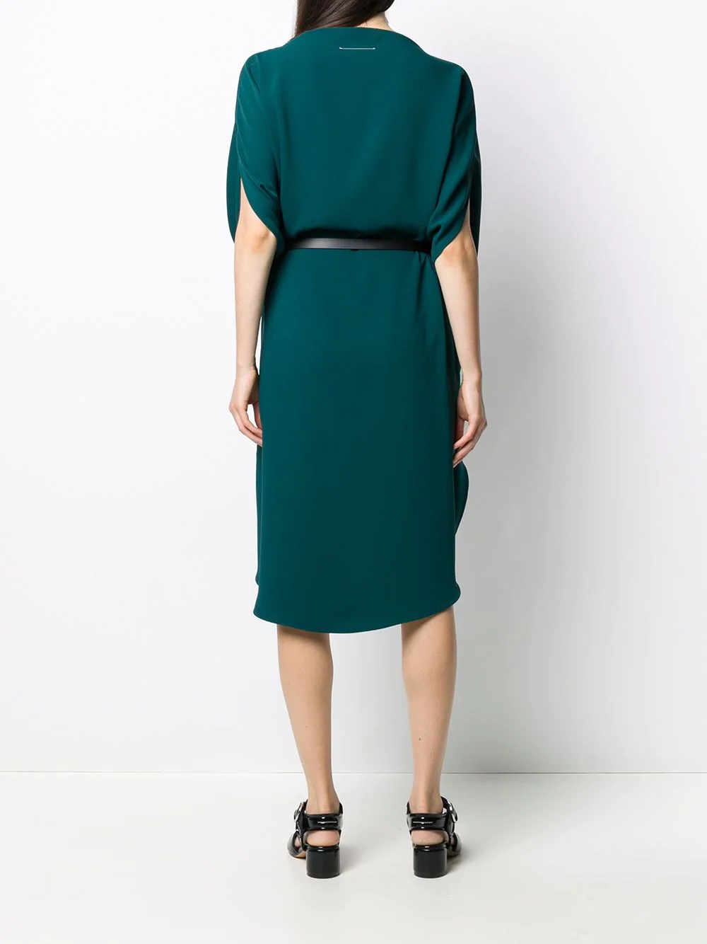 draped midi dress - 4