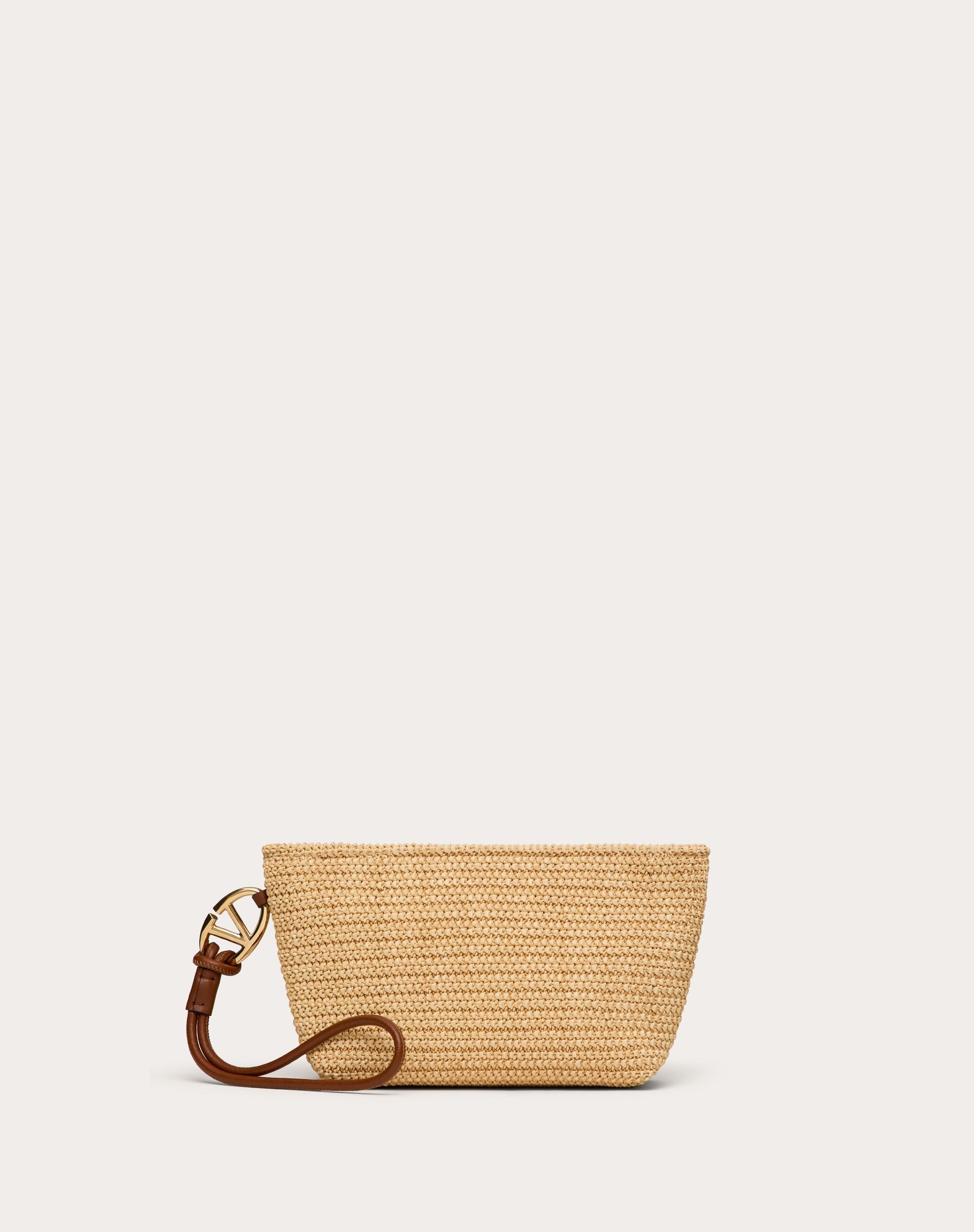 VALENTINO GARAVANI ESCAPE CLUTCH BAG IN RAFFIA - 1