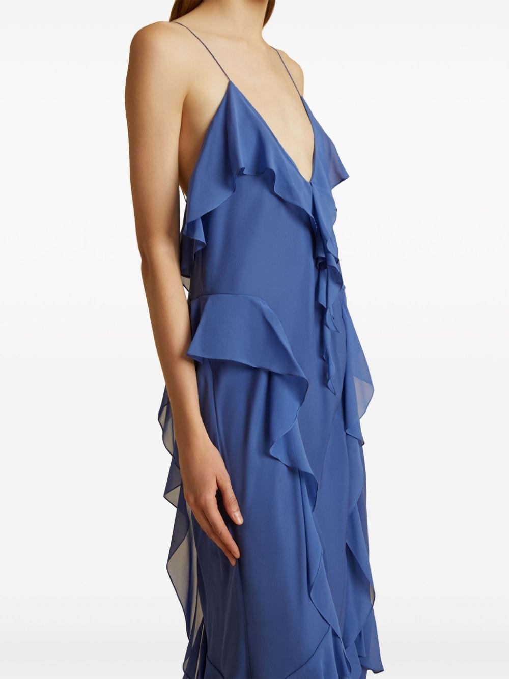 The Pim ruffle-trim silk midi dress - 4