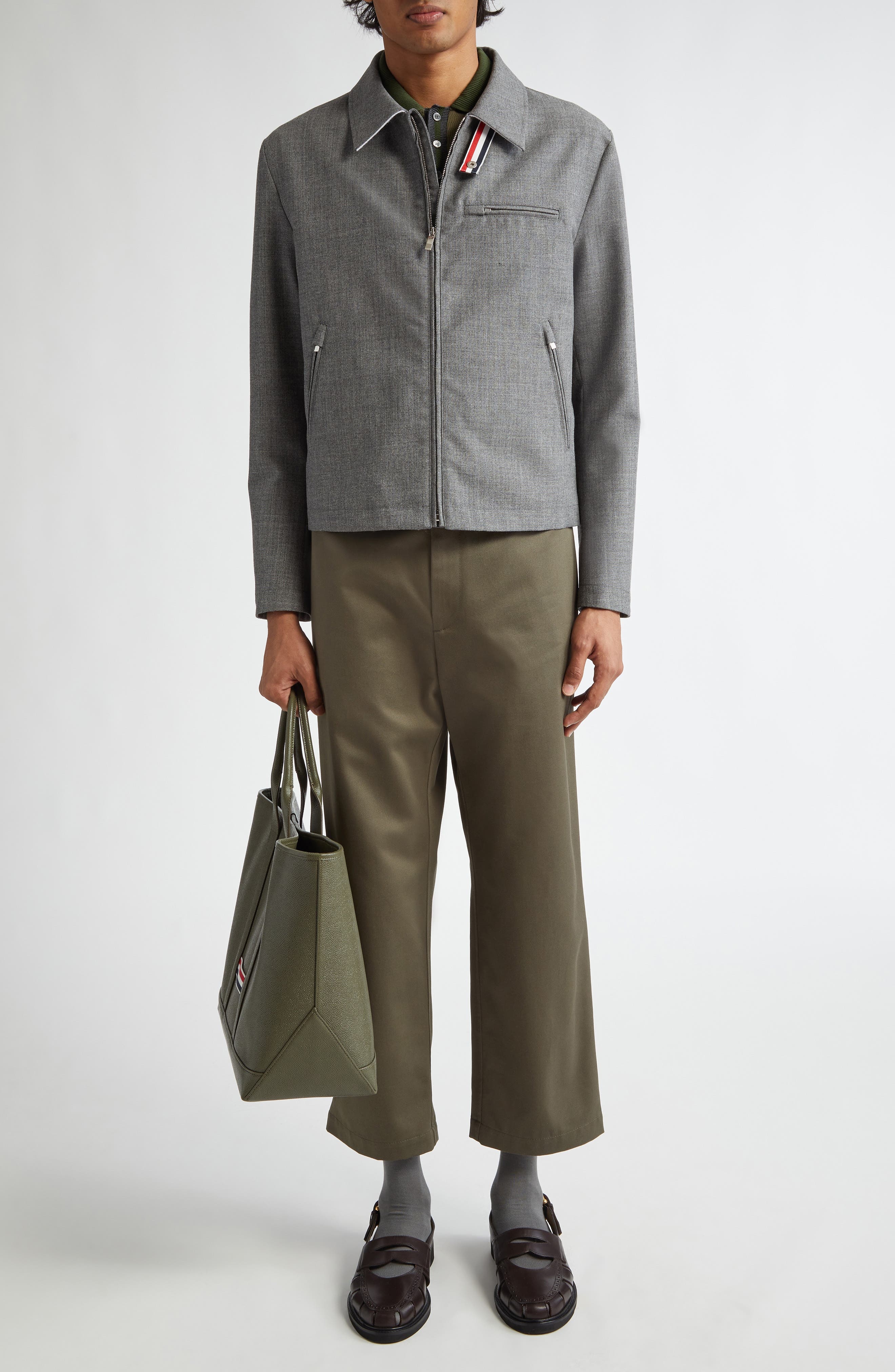 Thom Browne Fit 2 Wool Hopsack Golf Jacket in Medium Grey at Nordstrom - 2