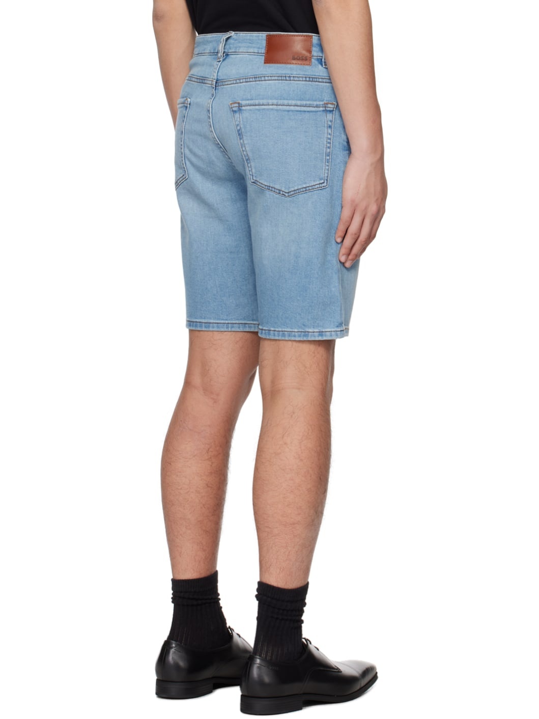 Blue Faded Denim Shorts - 3