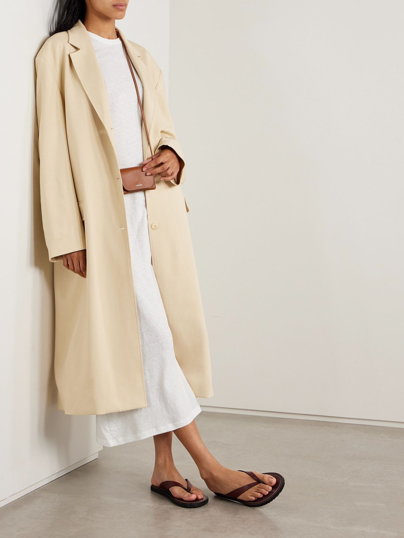 The Frankie Shop Tribeca oversized woven coat Beige outlook