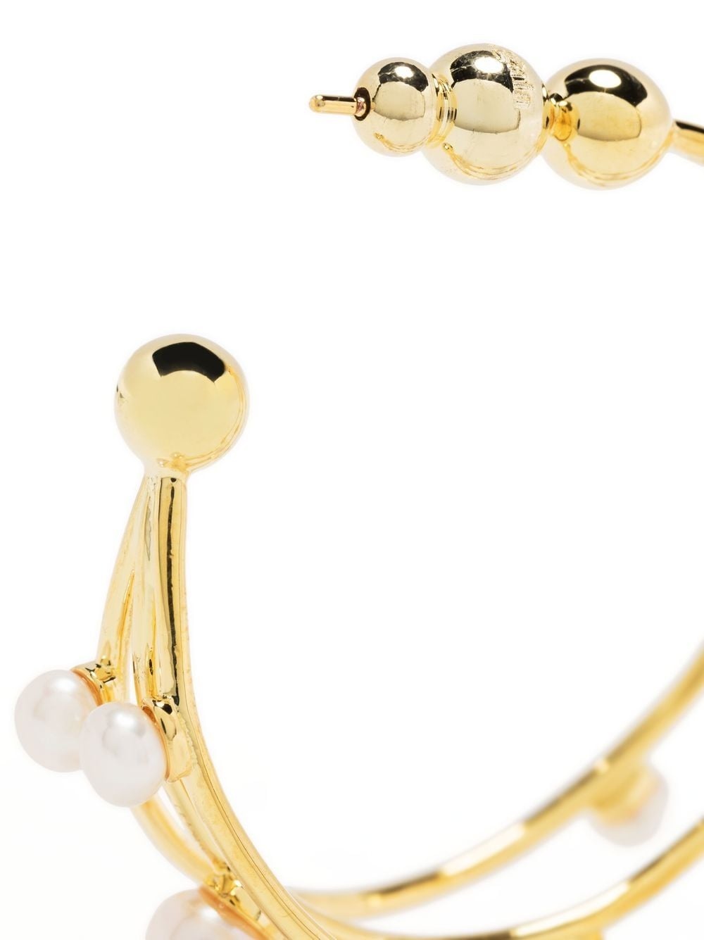 pearl-embellished hoop earrings - 3