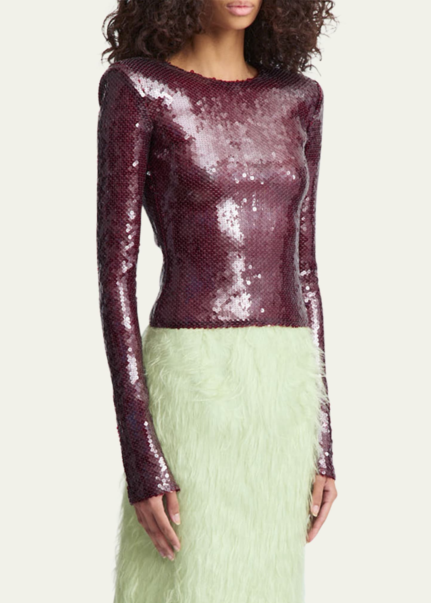 Loida Sequined Long-Sleeve Top - 4