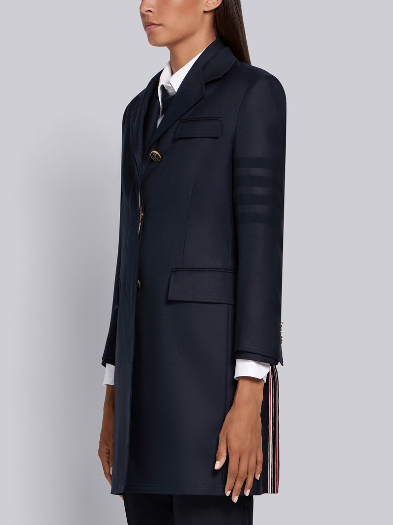 Thom Browne Sateen 4-Bar Chesterfield Overcoat outlook