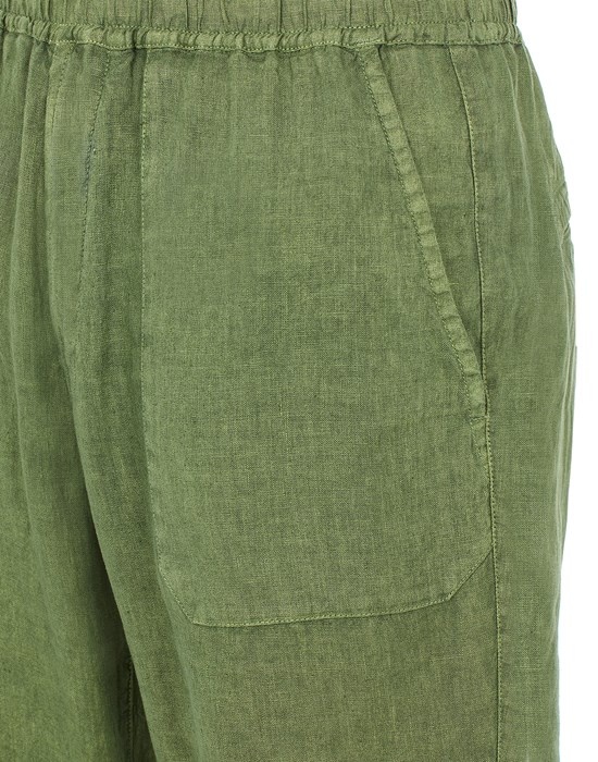 31801 LINEN CANVAS, GARMENT DYED 'FISSATO' EFFECT OLIVE GREEN - 4