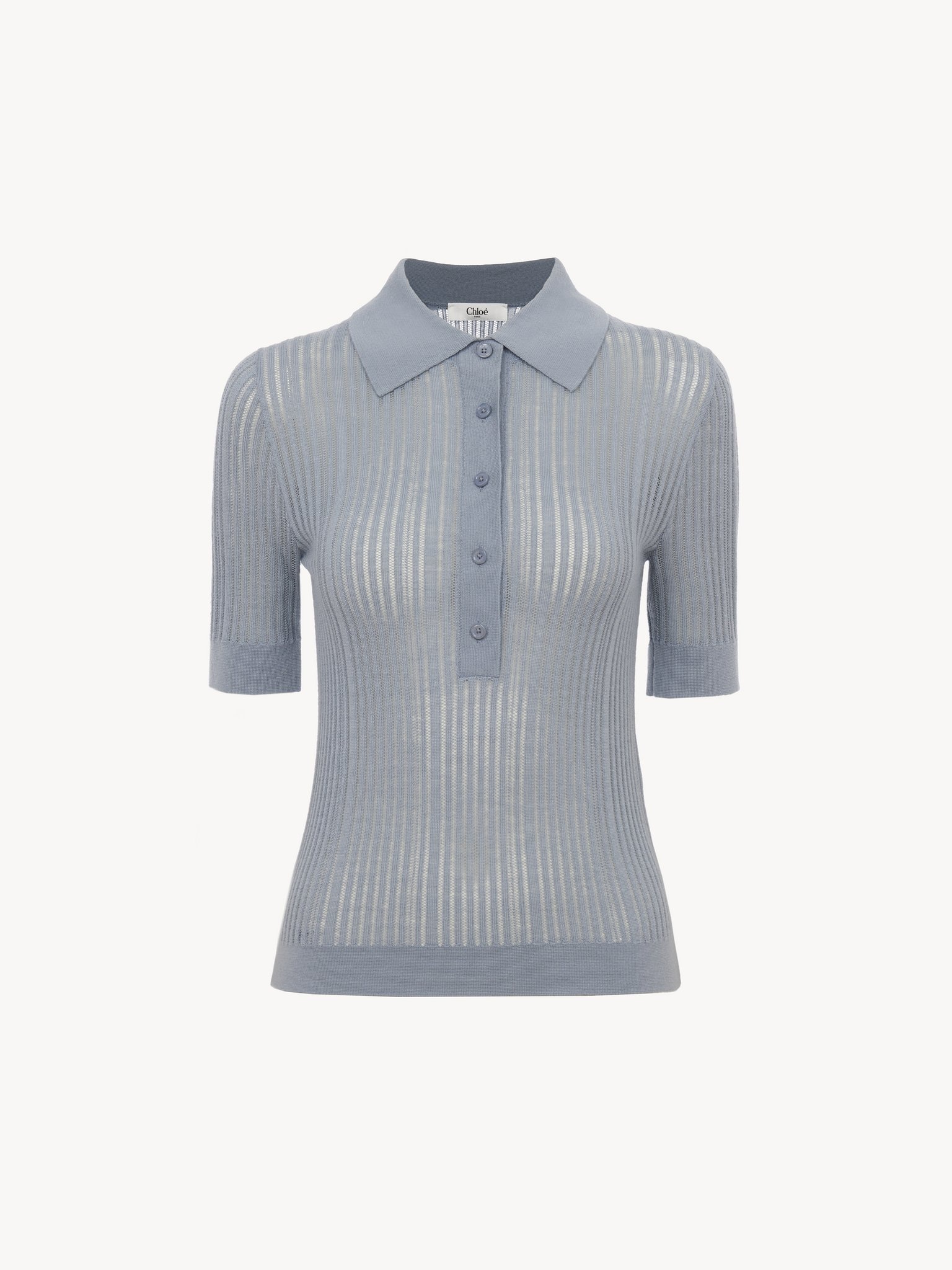 FITTED POLO SHIRT IN WOOL KNIT - 2