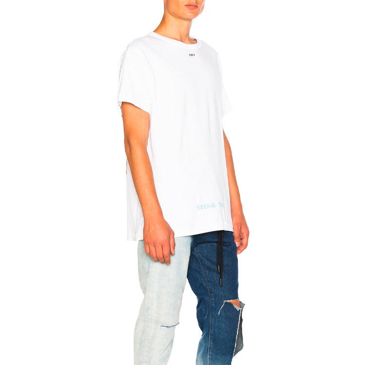 Off-White Printing Short Sleeve Loose Fit White OMAA002G20JER0010188 - 4