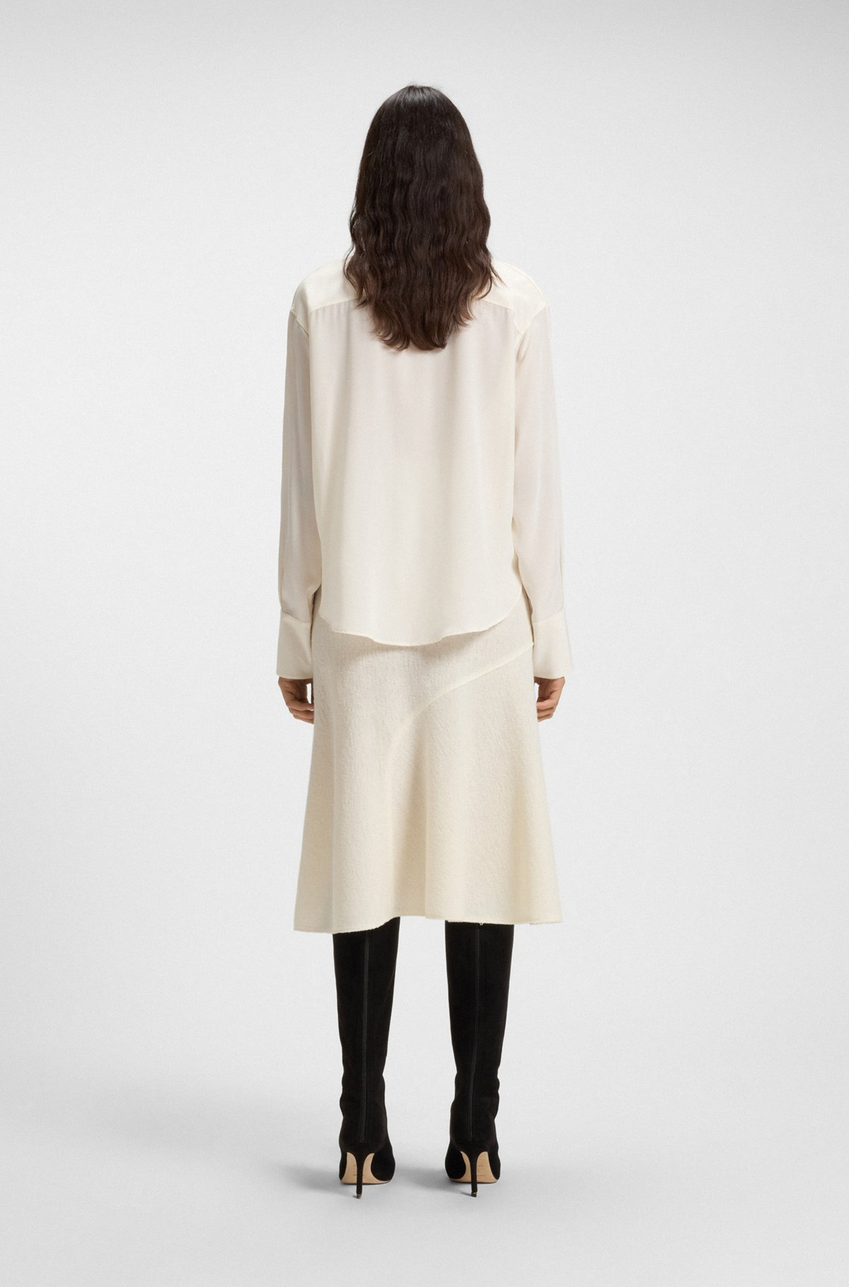 RELAXED-FIT BLOUSE IN SAND-WASHED SILK CHIFFON - 5