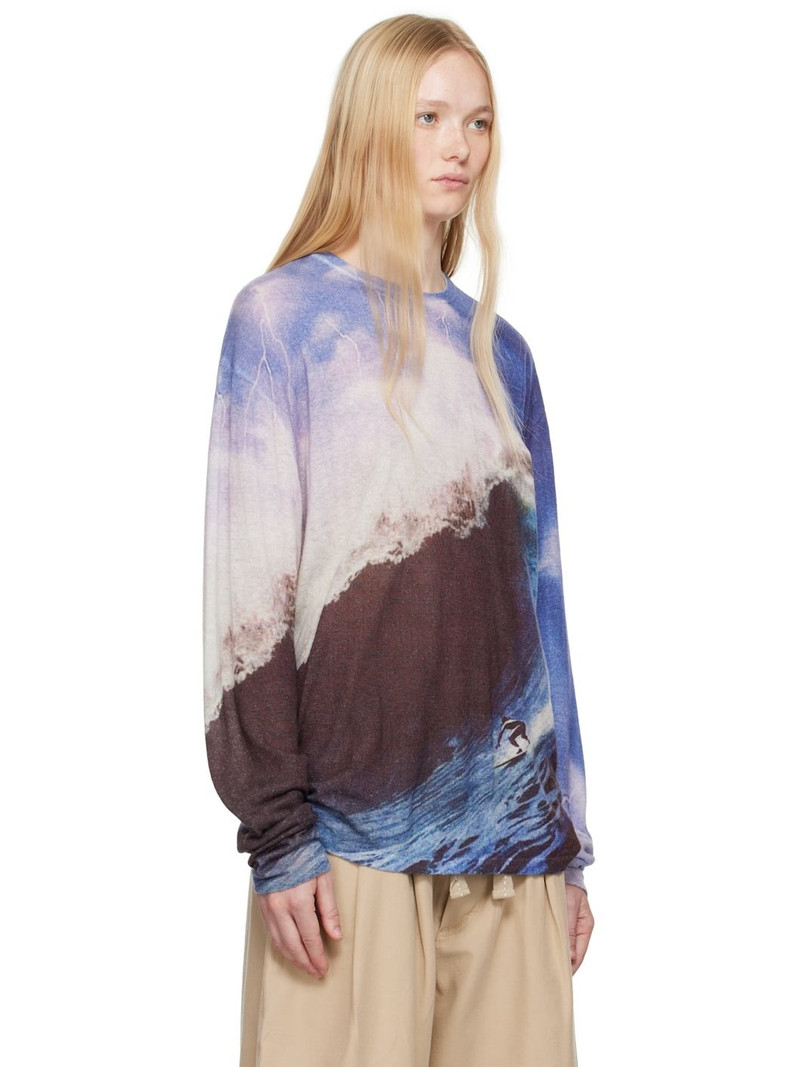 Wave Print Knit Sweater 2