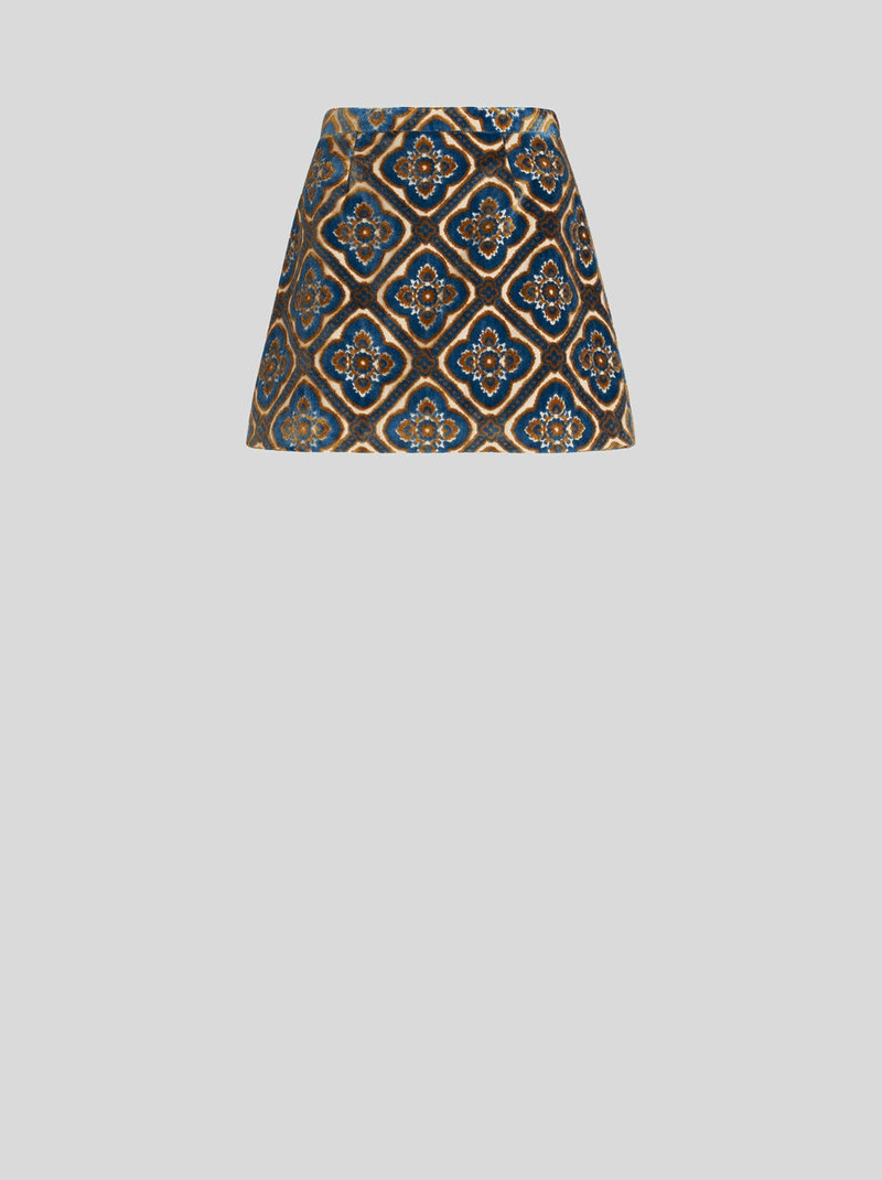 JACQUARD VELVET MINI SKIRT 1