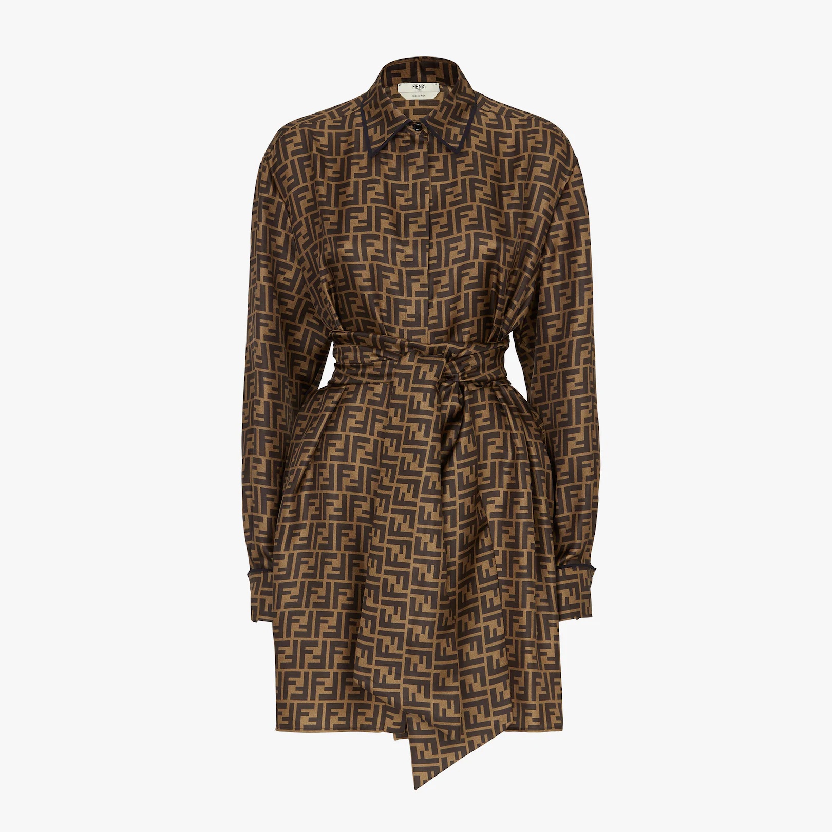 【送料&関税込】Fendi Dress With Belt FENDI FF-motif Belted Mini Dress | Blue | FARFETCH