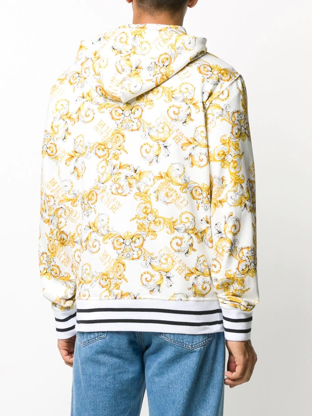 baroque print hoodie - 4