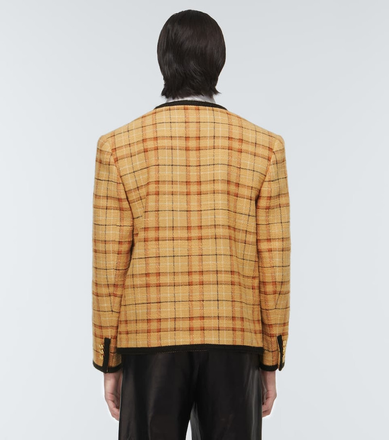 checked long-sleeve blazer 4