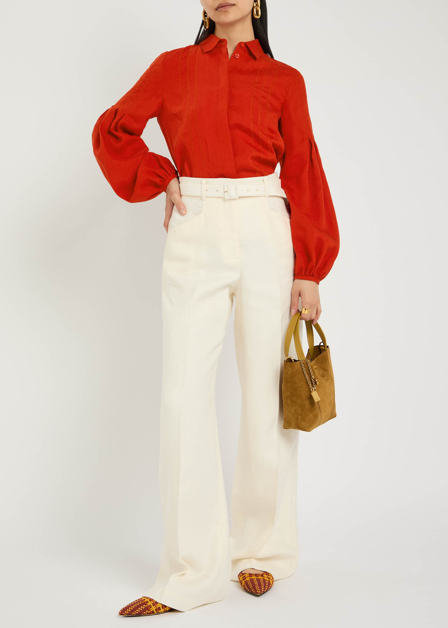 Gabriela Hearst Inga Pleated Linen Blouse - 4