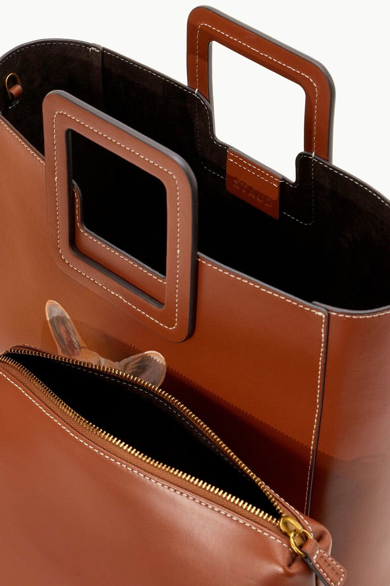 STAUD | CUSTOM SHIRLEY LEATHER BAG | SADDLE 5