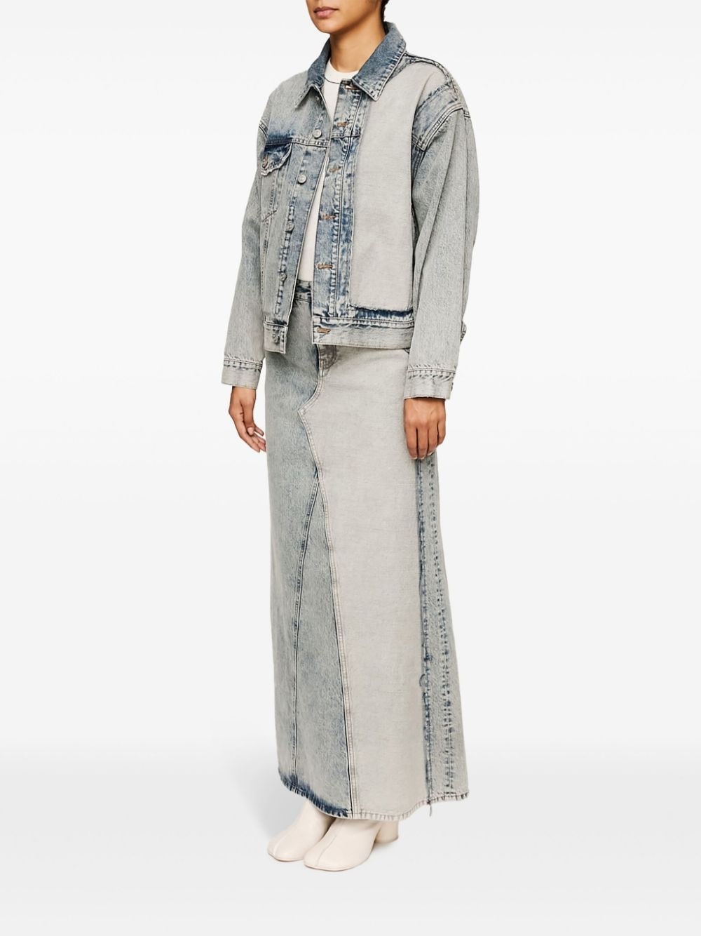 distressed-effect denim jacket - 6
