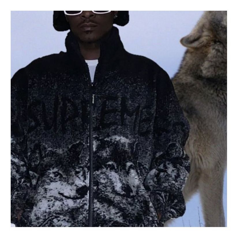 Supreme Wolf Fleece Jacket 'Black White' SUP-SS19-448 - 5
