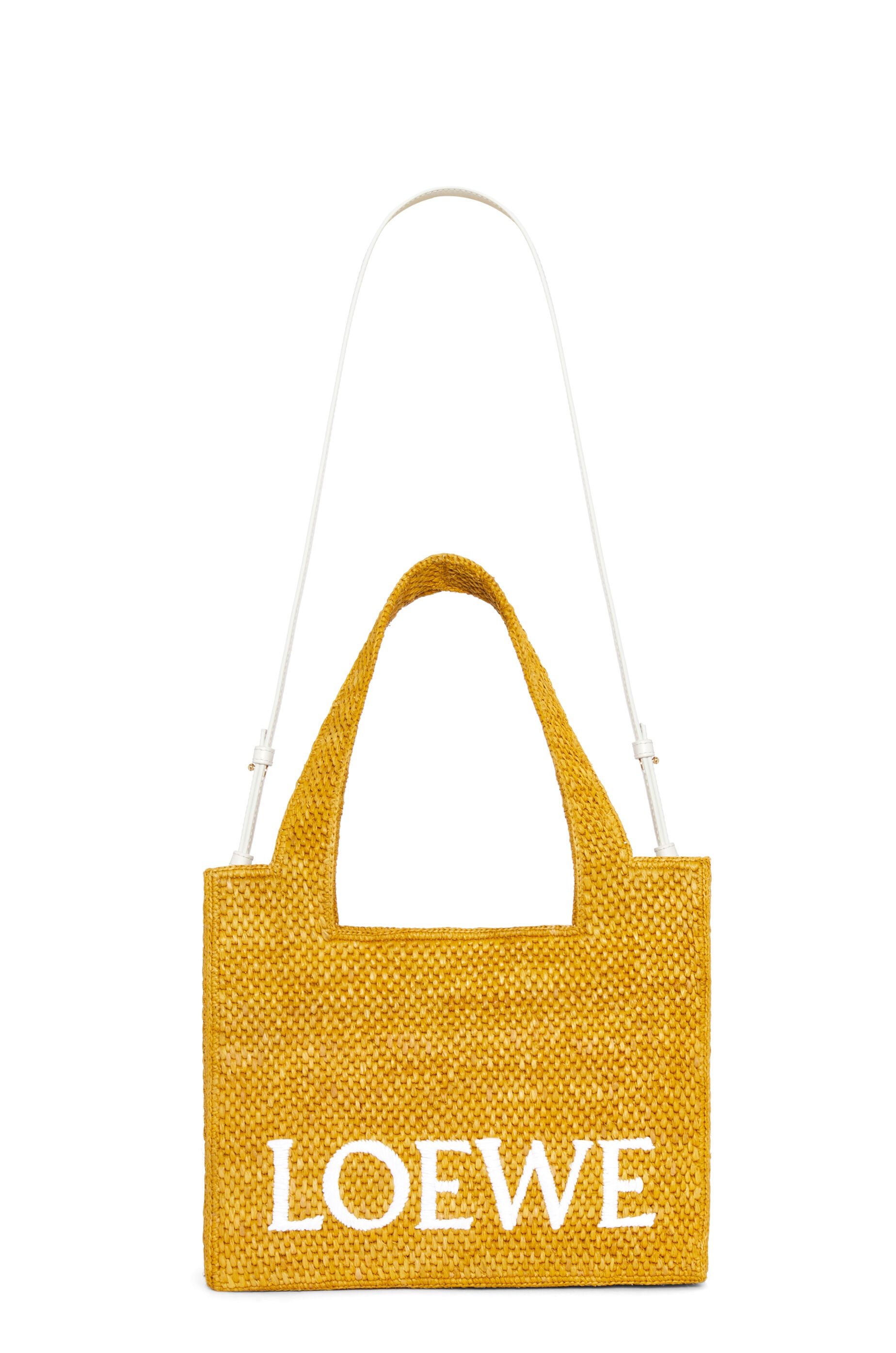 Medium LOEWE Font Tote in raffia - 5