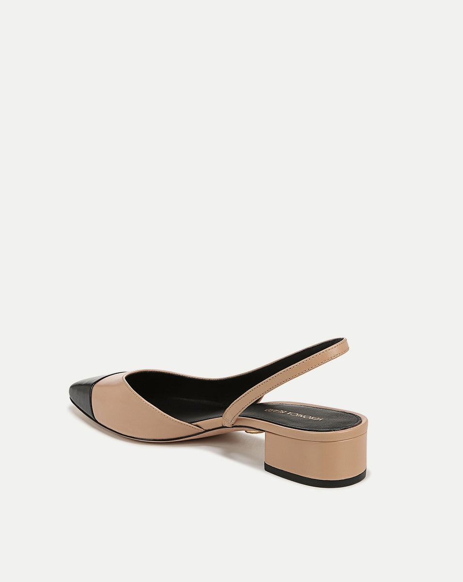 CECILE LEATHER CAP-TOE SLINGBACK - 5